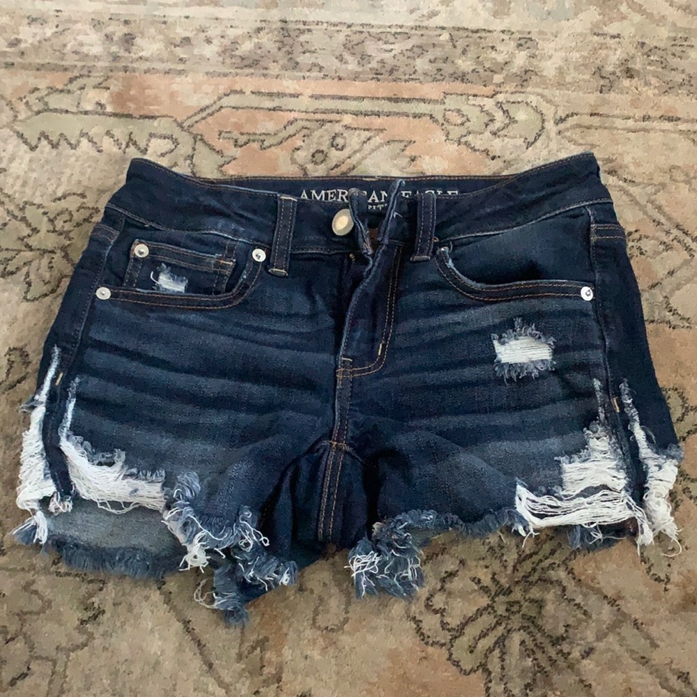 AE Dark Wash, Next Level Stretch Jean Shorts